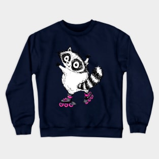 A Cute Little Raccoon on Some Sweet Blades Crewneck Sweatshirt